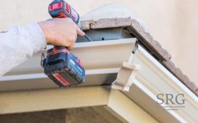 guy doing an new rain gutter installation